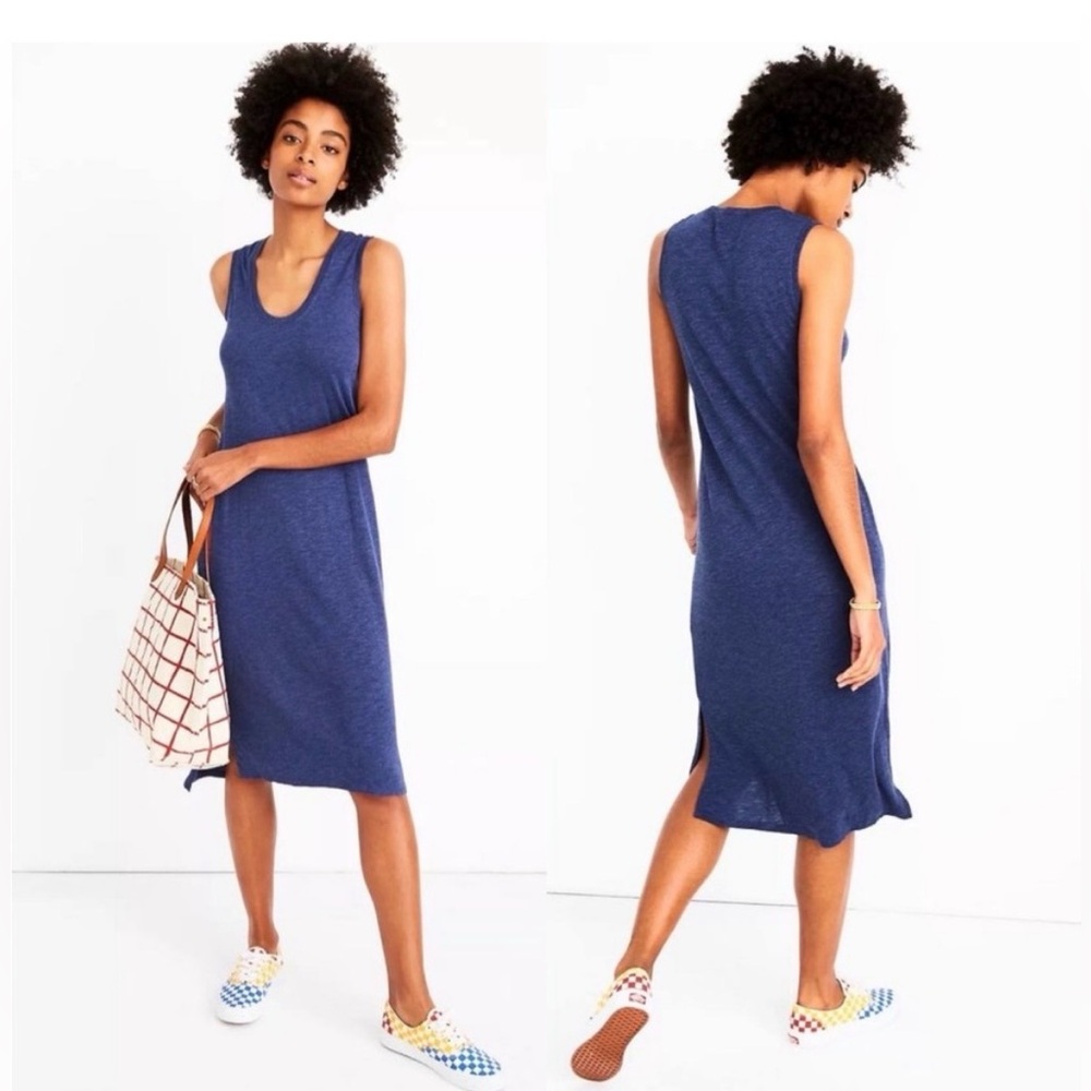 Madewell Jersey Tank Dress in Nightfall Blue Size XS